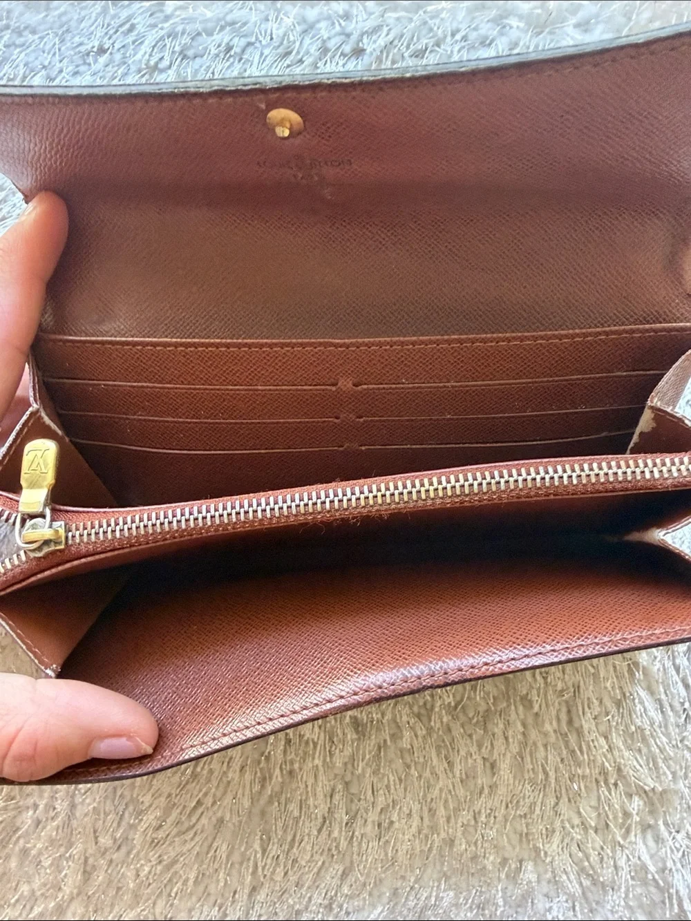 Louis Vuitton Monogram Continental Wallet - Dark Brown with Gold Accent